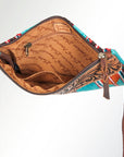 ADBG344H American Darling WRISTLET Hand Tooled Upcycled Wool Genuine Leather women bag western handbag purse