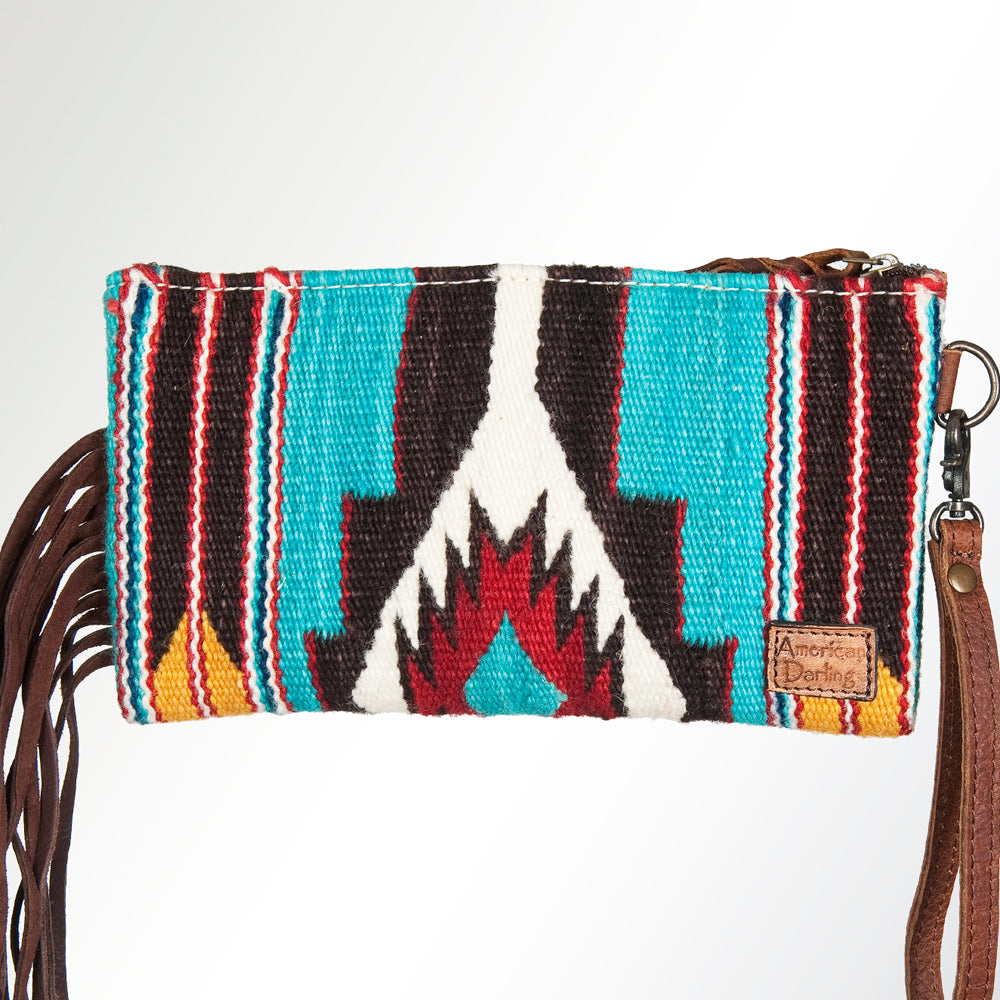 ADBG344H American Darling WRISTLET Hand Tooled Upcycled Wool Genuine Leather women bag western handbag purse