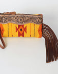 ADBG344I American Darling WRISTLET Hand Tooled Upcycled Wool Genuine Leather women bag western handbag purse
