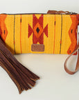 ADBG344I American Darling WRISTLET Hand Tooled Upcycled Wool Genuine Leather women bag western handbag purse