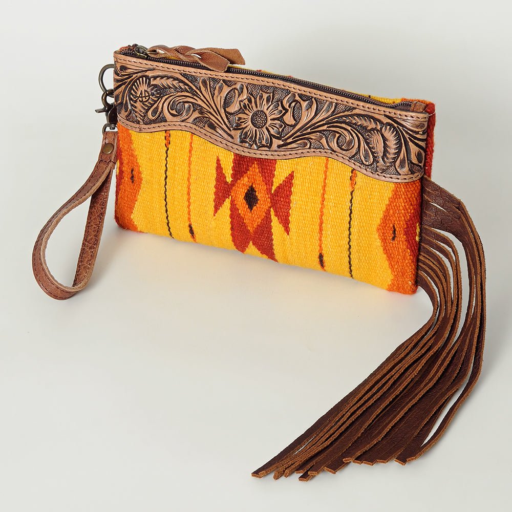 American Darling Wristlet Genuine Leather Women Bag W. Handbag Purse –