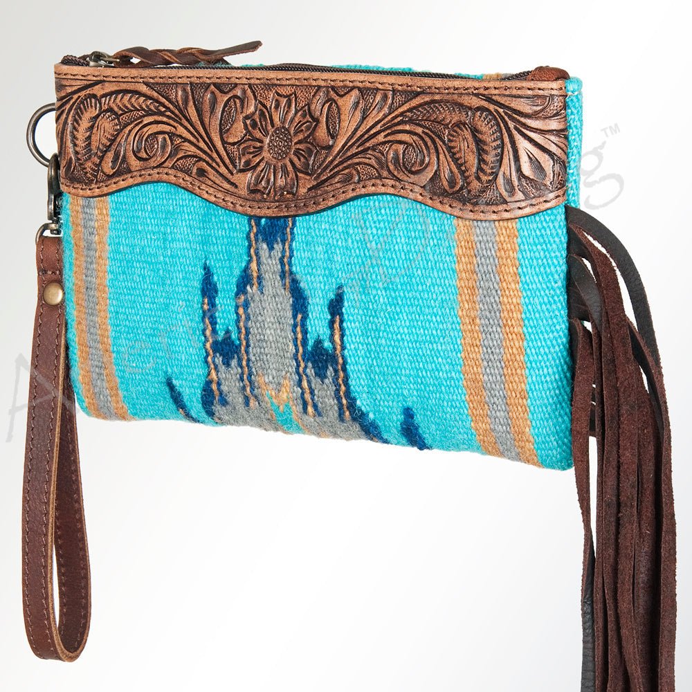 American Darling Wristlet Genuine Leather Women Bag W. Handbag Purse –