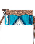 ADBG344K American Darling WRISTLET Hand Tooled Upcycled Wool Genuine Leather women bag western handbag purse