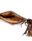 ADBG344O American Darling WRISTLET Hand Tooled Upcycled Wool Genuine Leather women bag western handbag purse