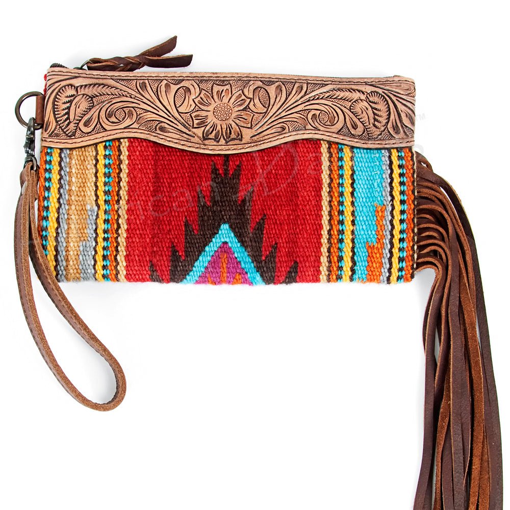 American Darling Wristlet Genuine Leather Women Bag W. Handbag Purse –