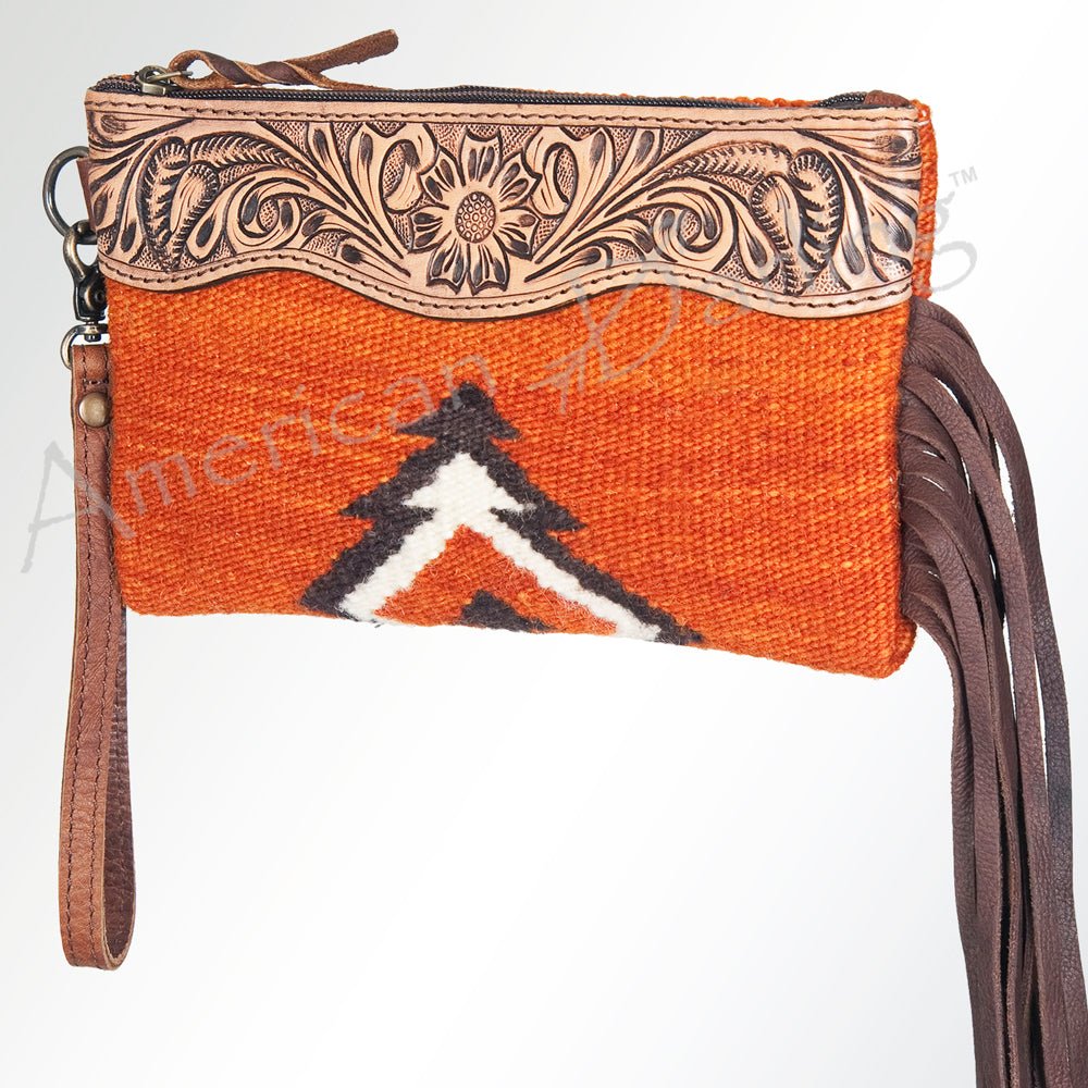 American Darling Wristlet Genuine Leather Women Bag W. Handbag Purse –