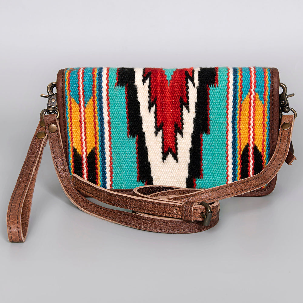 American Darling ORGANISER Upcycled Wool Genuine Leather women bag western handbag purse
