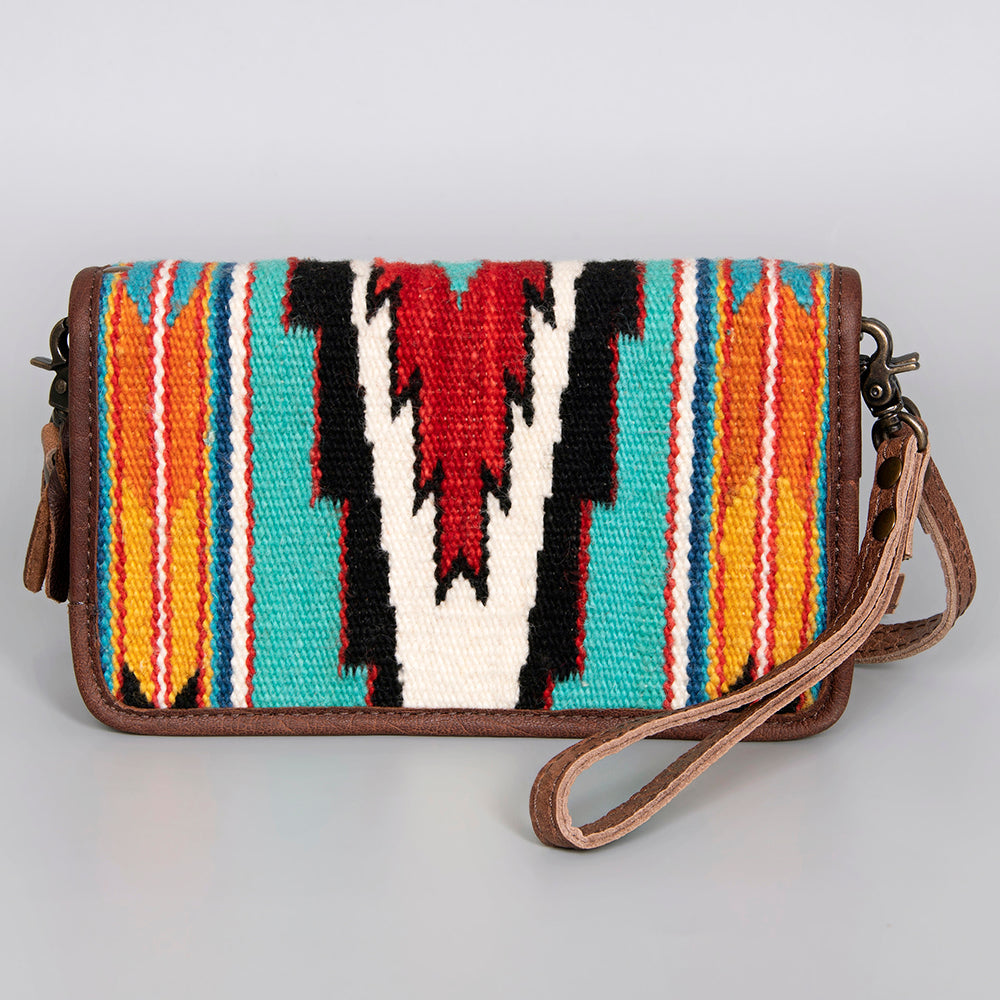 American Darling ORGANISER Upcycled Wool Genuine Leather women bag western handbag purse