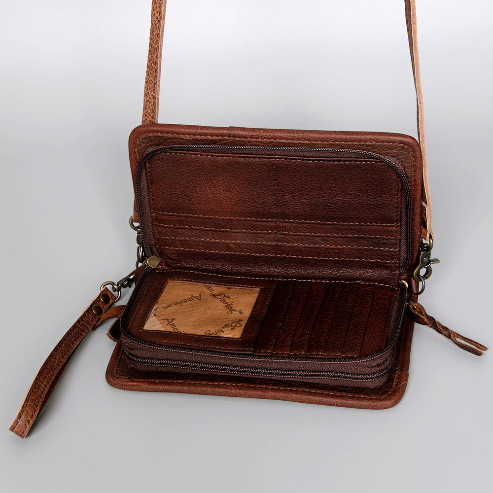 American Darling ORGANISER Upcycled Wool Genuine Leather women bag western handbag purse