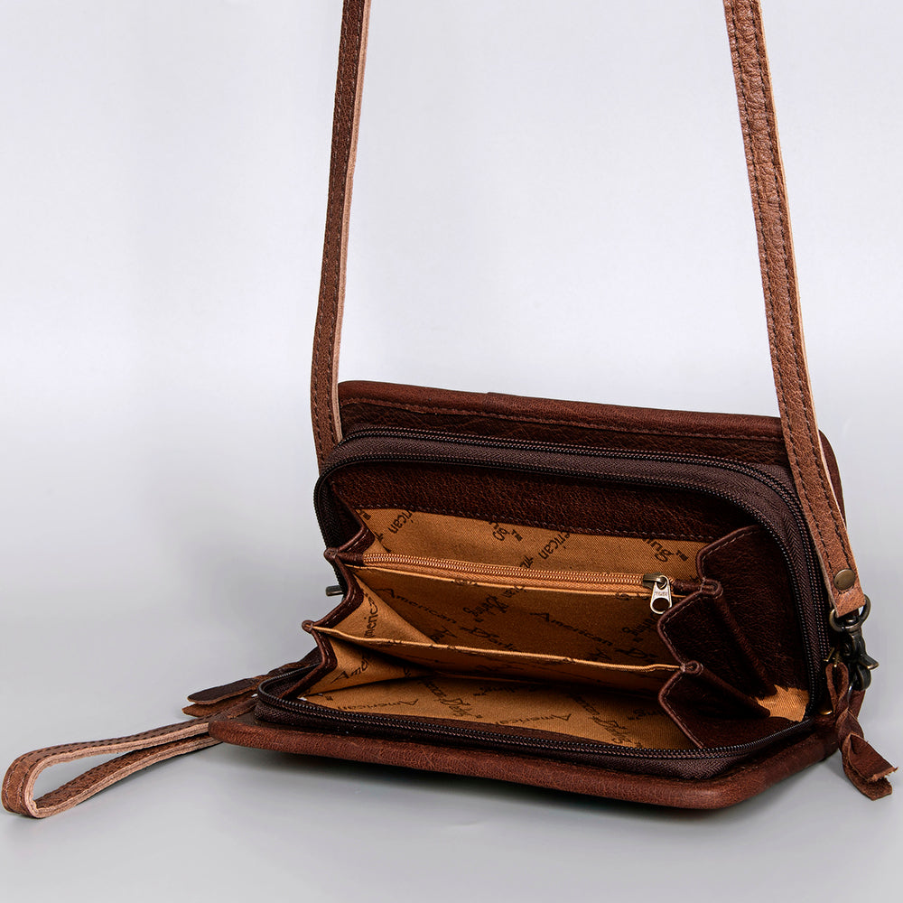American Darling ORGANISER Upcycled Wool Genuine Leather women bag western handbag purse
