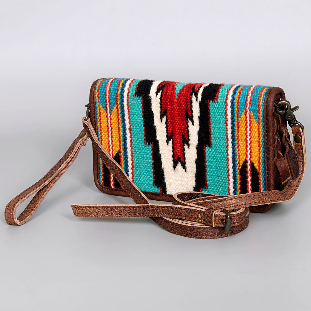 American Darling ORGANISER Upcycled Wool Genuine Leather women bag western handbag purse