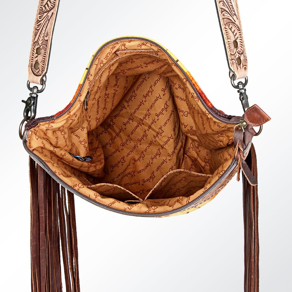 American Darling Signature Crossbody Hand Tooled Saddle Blanket Genuine Leather Women Bag Western Handbag Purse