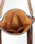 American Darling Signature Crossbody Hand Tooled Saddle Blanket Genuine Leather Women Bag Western Handbag Purse