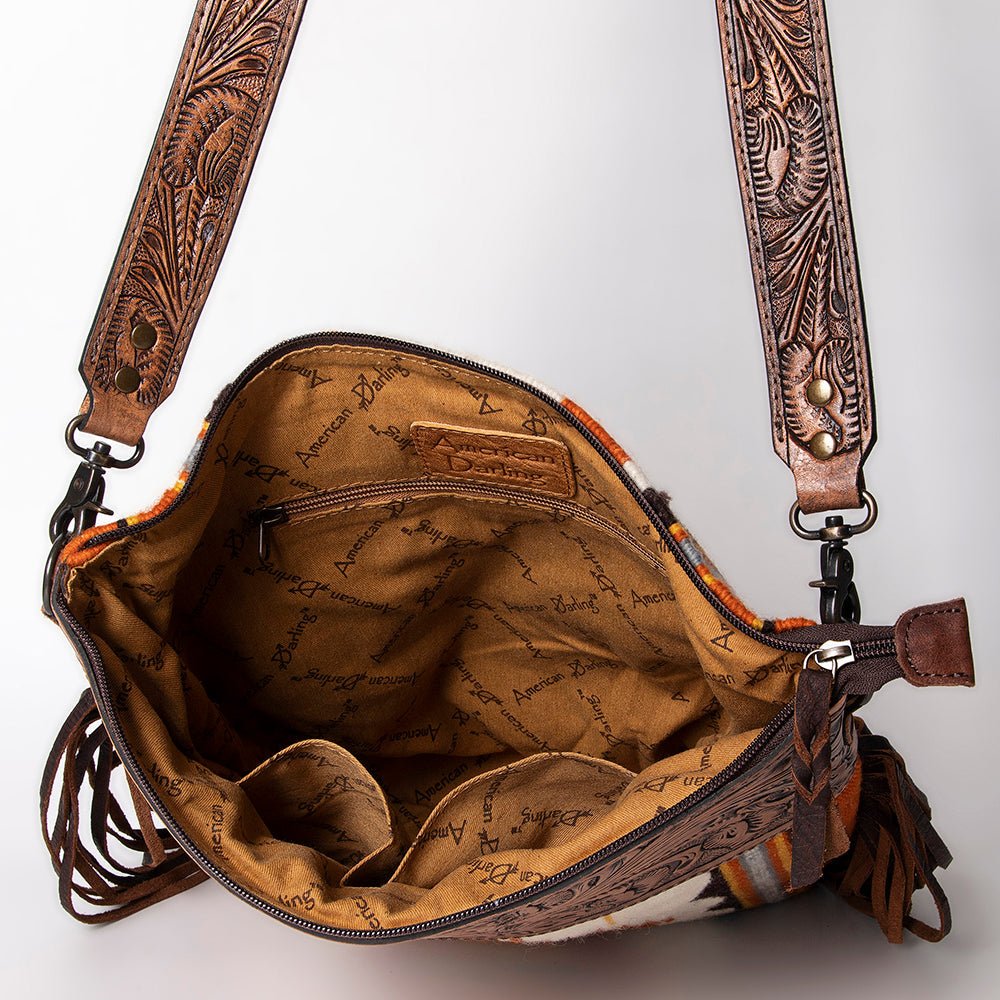American Darling Signature Crossbody Hand Tooled Saddle Blanket Genuine Leather Women Bag Western Handbag Purse