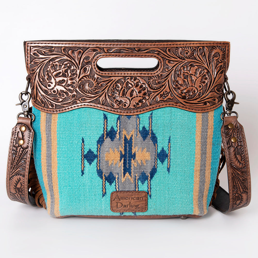American Darling Clutch Hand Tooled Hair on Genuine Leather Western Women Bag Handbag Purse | Purses for Cute