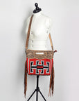 American Darling Clutch Hand Tooled Saddle Blanket Fabric Genuine Leather Western Women Bag Handbag Purse | Purses for Cute