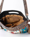 American Darling Clutch Hand Tooled Saddle Blanket Fabric Genuine Leather Western Women Bag Handbag Purse | Purses for Cute