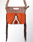American Darling Clutch Hand Tooled Saddle Blanket Fabric Genuine Leather Western Women Bag Handbag Purse | Purses for Cute