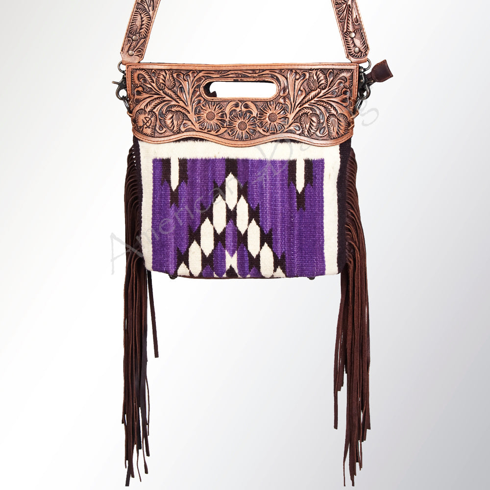 American Darling Clutch Hand Tooled Saddle Blanket Fabric Genuine Leather Western Women Bag Handbag Purse | Purses for Cute