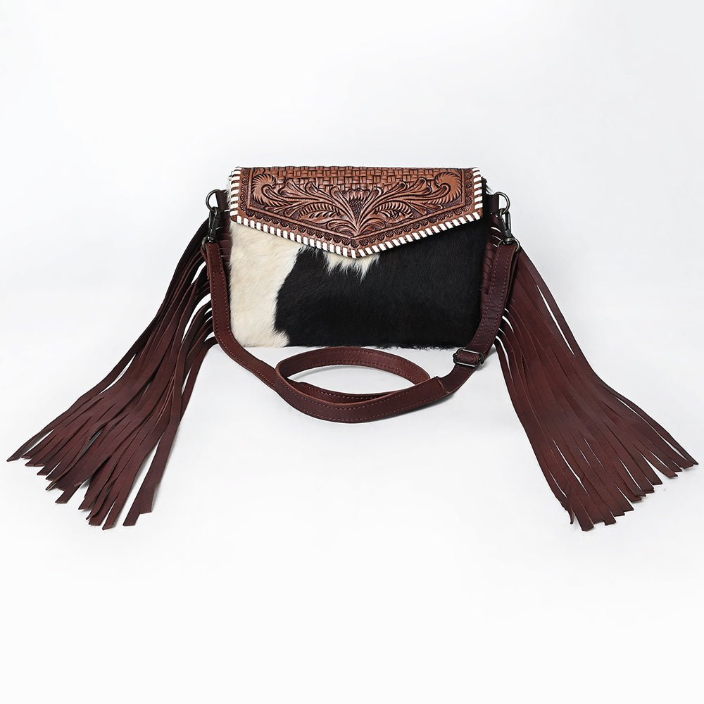American Darling ADBGZ352 Crossbody Hand Tooled Hair-On Genuine Leather Women Bag Western Handbag Purse - Everest Ranch
