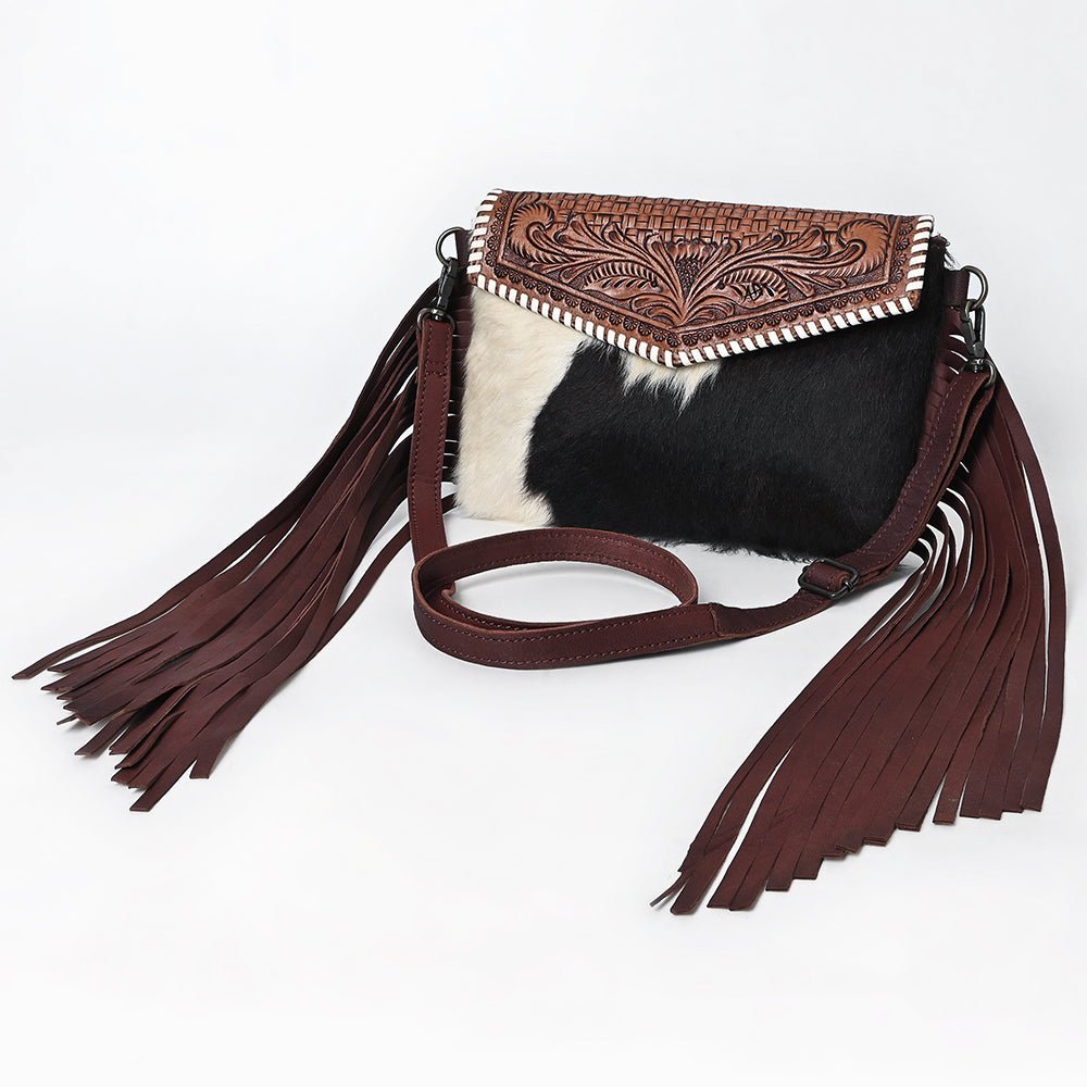 American Darling ADBGZ352 Crossbody Hand Tooled Hair-On Genuine Leather Women Bag Western Handbag Purse - Everest Ranch