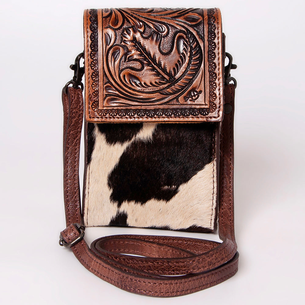 American Darling CELL PHONE HOLDER Hand Tooled Hair-on Genuine Leather women bag western handbag purse