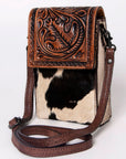 American Darling CELL PHONE HOLDER Hand Tooled Hair-on Genuine Leather women bag western handbag purse