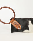 American Darling Wristlet Hand Tooled Hair On Genuine Leather Western Women Bag | Handbag Purse Travel Clutch