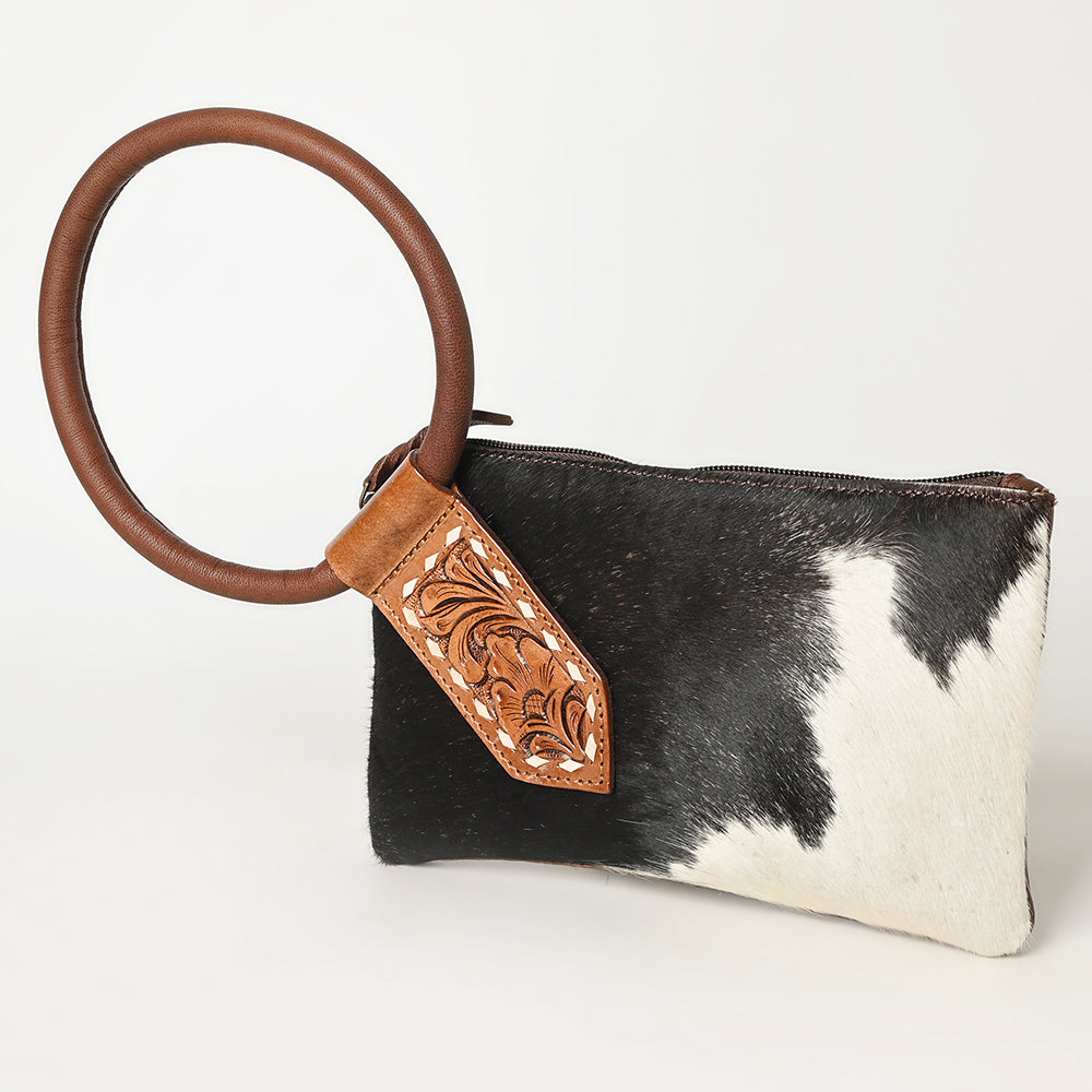 American Darling Wristlet Hand Tooled Hair On Genuine Leather Western Women Bag | Handbag Purse Travel Clutch