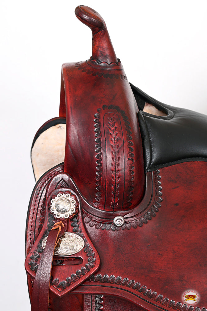 HILASON Western Horse Saddle American Leather Flex Tree Trail &amp; Pleasure Antique Mahogany
