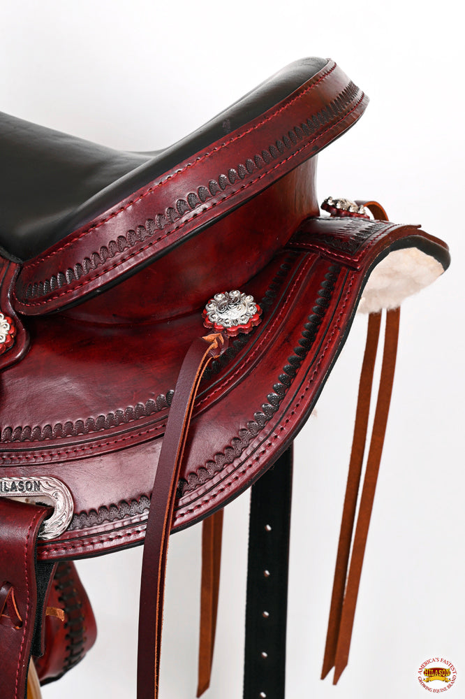 HILASON Western Horse Saddle American Leather Flex Tree Trail &amp; Pleasure Antique Mahogany