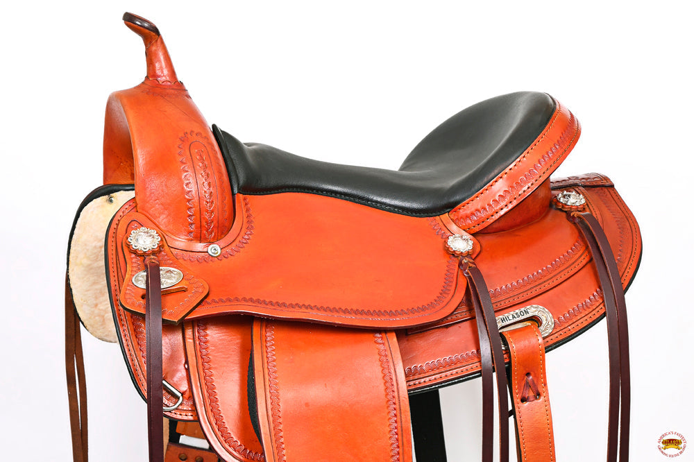 HILASON Western Horse Saddle American Leather Flex Tree Trail &amp; Pleasure Saddle Tan