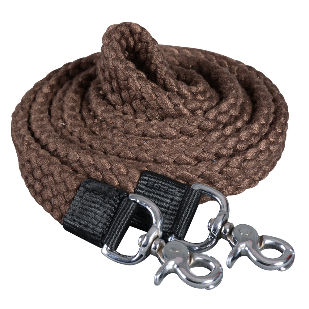 HILASON 7 Ft Braided Flat Cotton Roping Rein