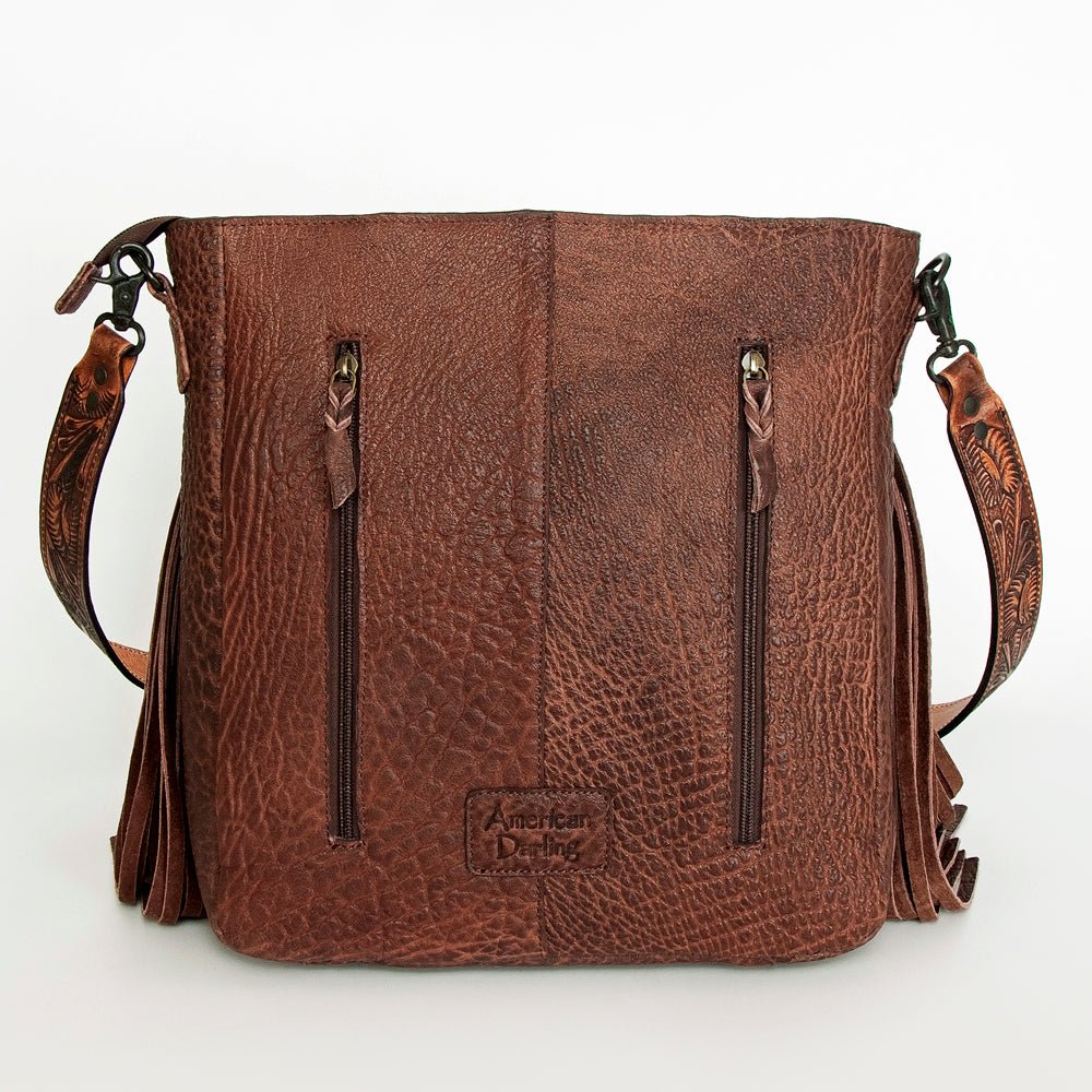 American Darling Large Crossbody Hand Tooled Hair On Genuine Leather Women Bag Western Handbag Purse