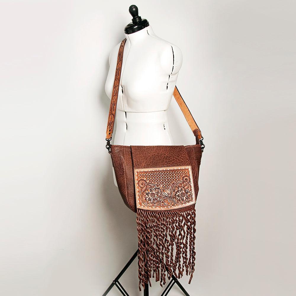 American Darling ADBGZ265A Large Crossbody Hand Tooled Genuine Leather Women Bag Western Handbag Purse