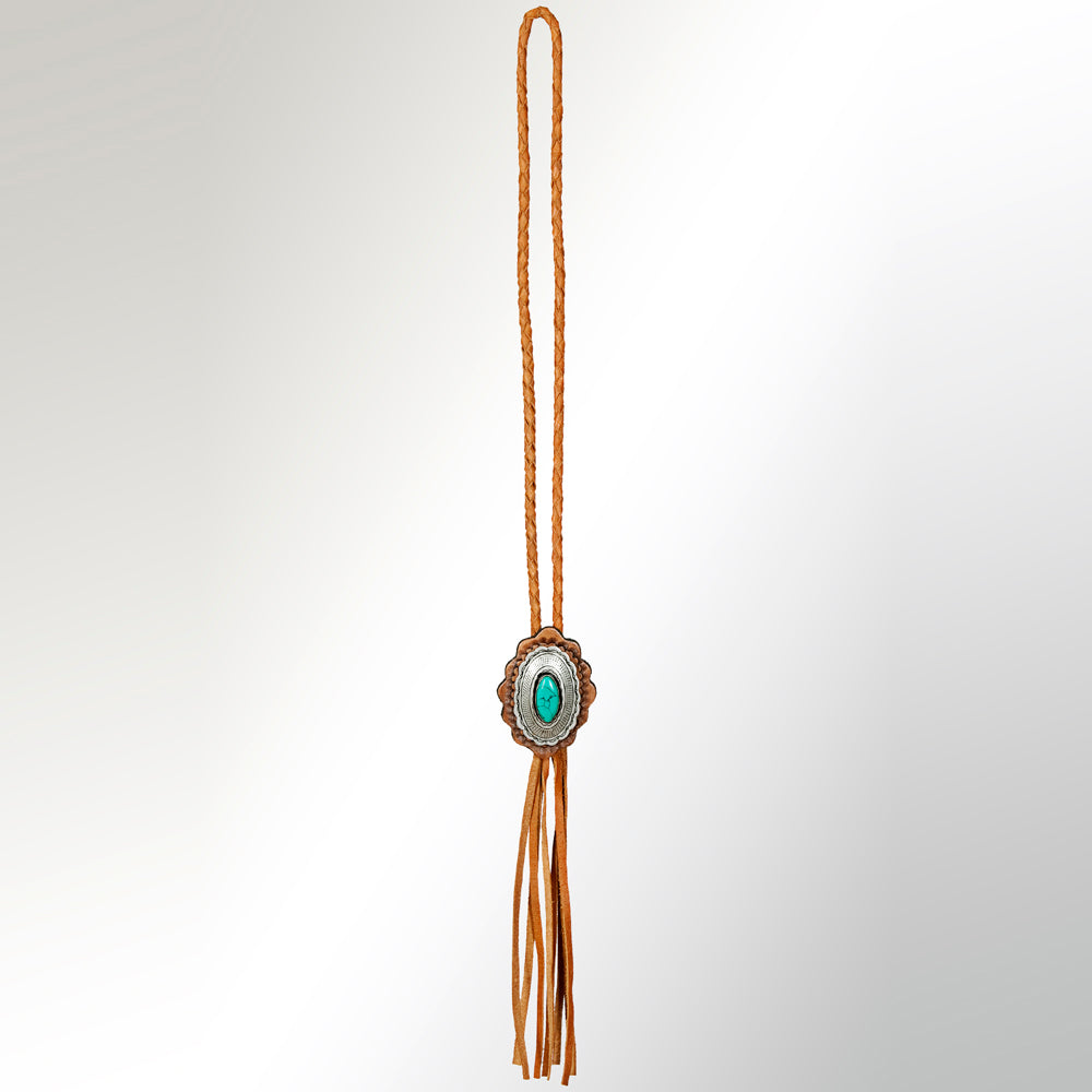 American Darling Braided Genuine Leather Jewelry Necklace with Concho Handmade Necklaces Timeless Piece for a Style