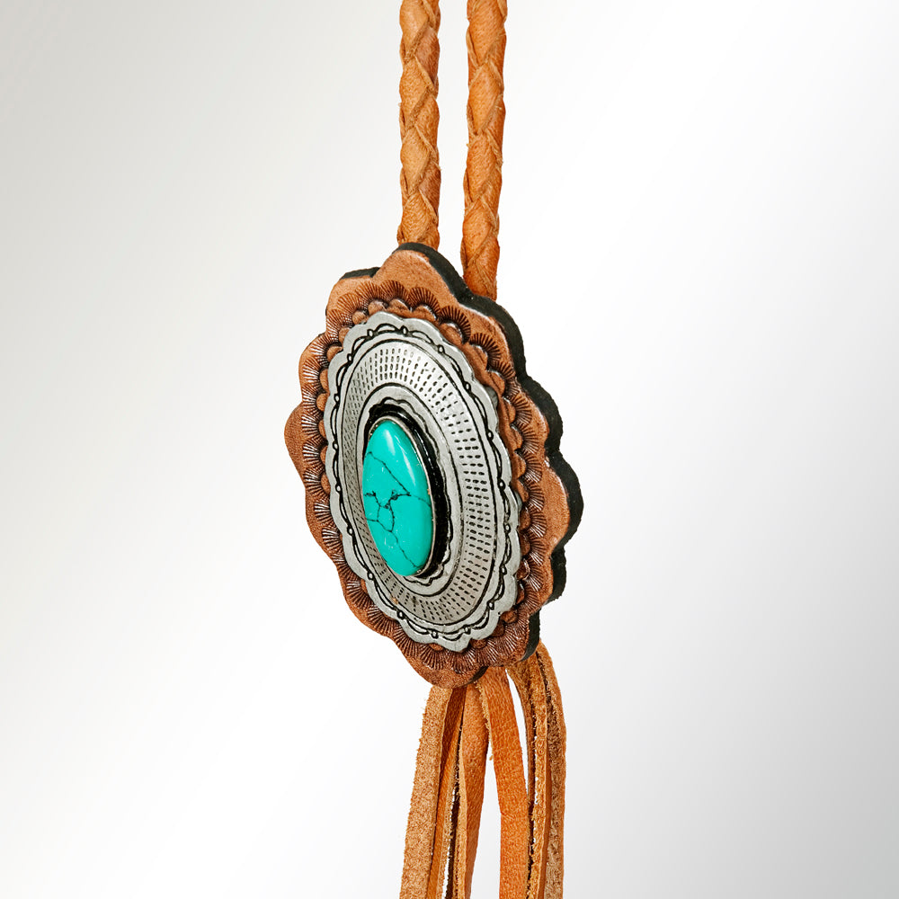 American Darling Braided Genuine Leather Jewelry Necklace with Concho Handmade Necklaces Timeless Piece for a Style
