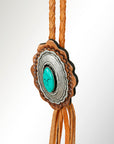 American Darling Braided Genuine Leather Jewelry Necklace with Concho Handmade Necklaces Timeless Piece for a Style