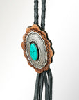 American Darling ADJW106B Braided Genuine Leather Jewelry Necklace with Concho