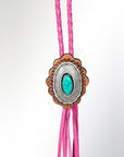 American Darling ADJW106E Braided Genuine Leather Jewelry Necklace with Concho