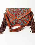 American Darling ADBGK106 Envelope Hand Tooled Genuine Leather Women Bag Western Handbag Purse