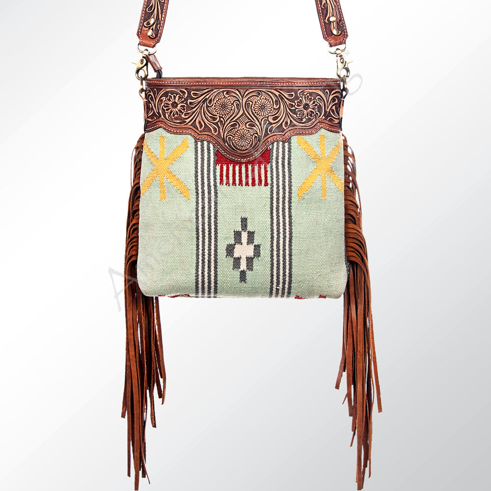 American Darling ADBGK109 Large Crossbody Hand Tooled Saddle Blanket Genuine Leather Women Bag Western Handbag Purse