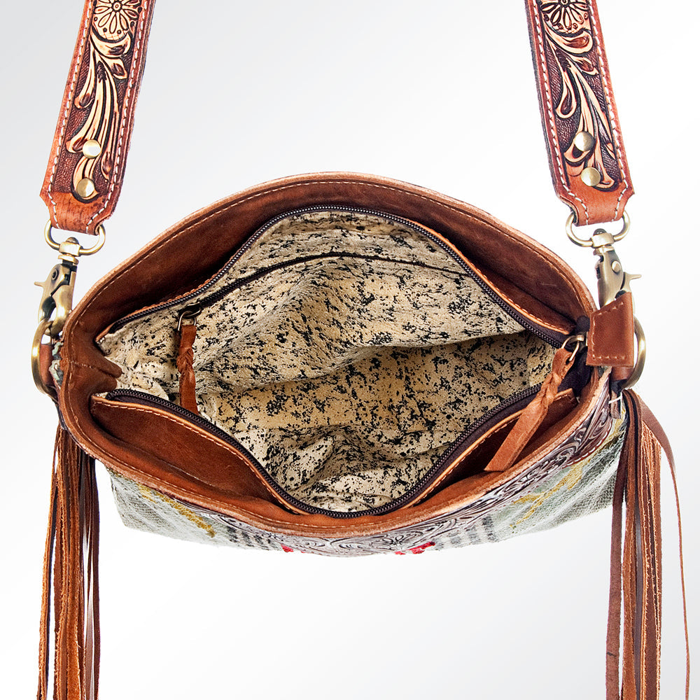 American Darling ADBGK109 Large Crossbody Hand Tooled Saddle Blanket Genuine Leather Women Bag Western Handbag Purse