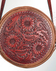 American Darling Canteen Bag Hand Tooled Genuine Leather Western Women | Handbag Purse Travel Clutch