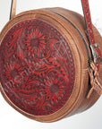 American Darling Canteen Bag Hand Tooled Genuine Leather Western Women | Handbag Purse Travel Clutch