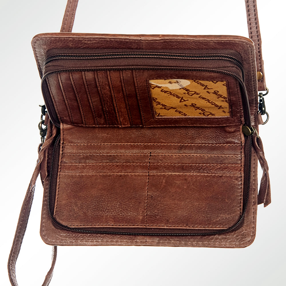 American Darling ORGANISER Upcycled Wool Genuine Leather women bag western handbag purse