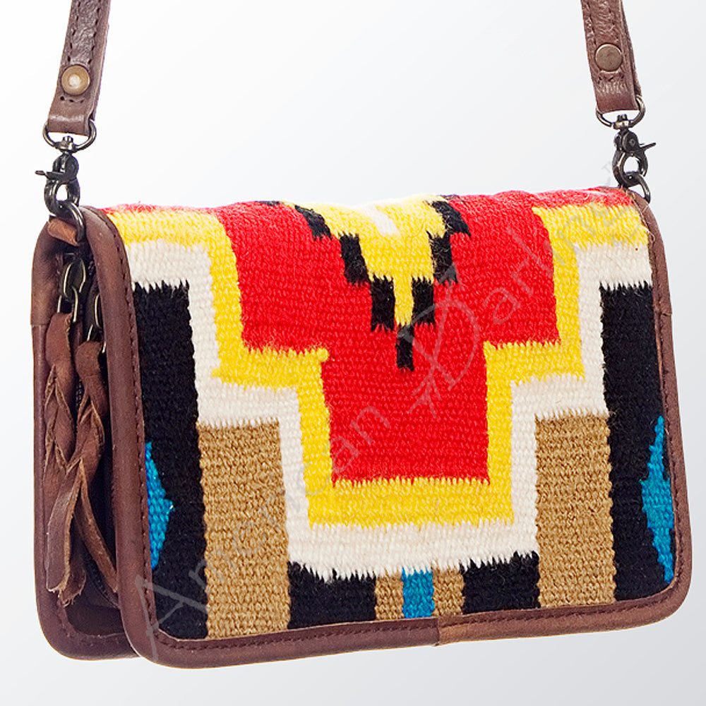 American Darling ORGANISER Upcycled Wool Genuine Leather women bag western handbag purse