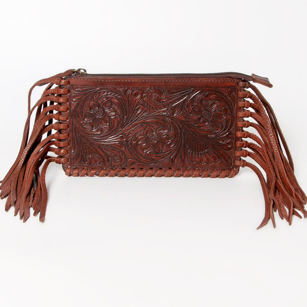 American Darling ADBGK119 Wristlet Hand Tooled Genuine Leather Women Bag Western Handbag Purse