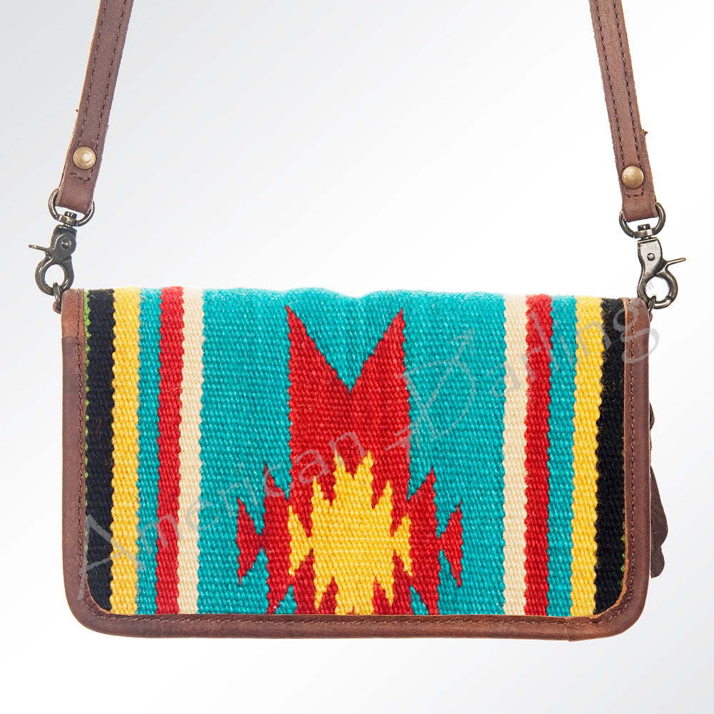 American Darling ORGANISER Upcycled Wool Genuine Leather women bag western handbag purse