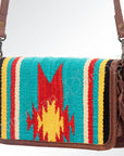 American Darling Organizer Saddle Blanket Genuine Leather Western Women Bag Handbag Purse | for Cute Travel